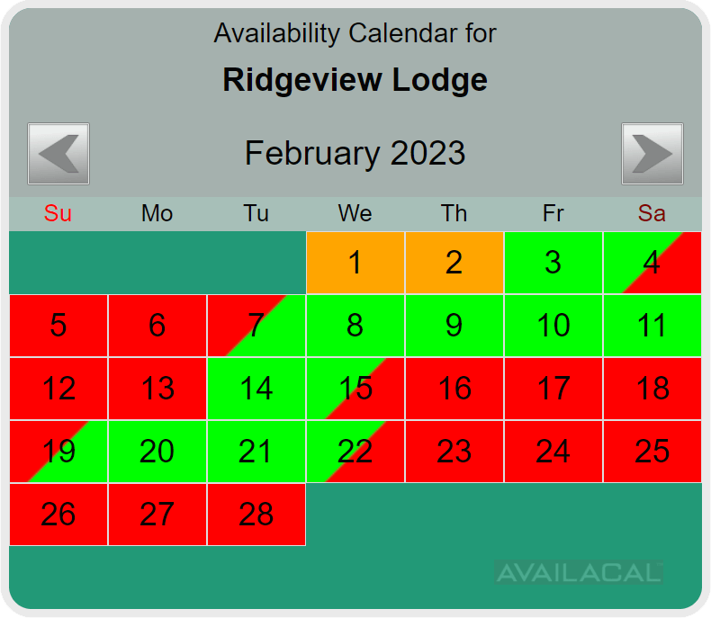 availability calendar large